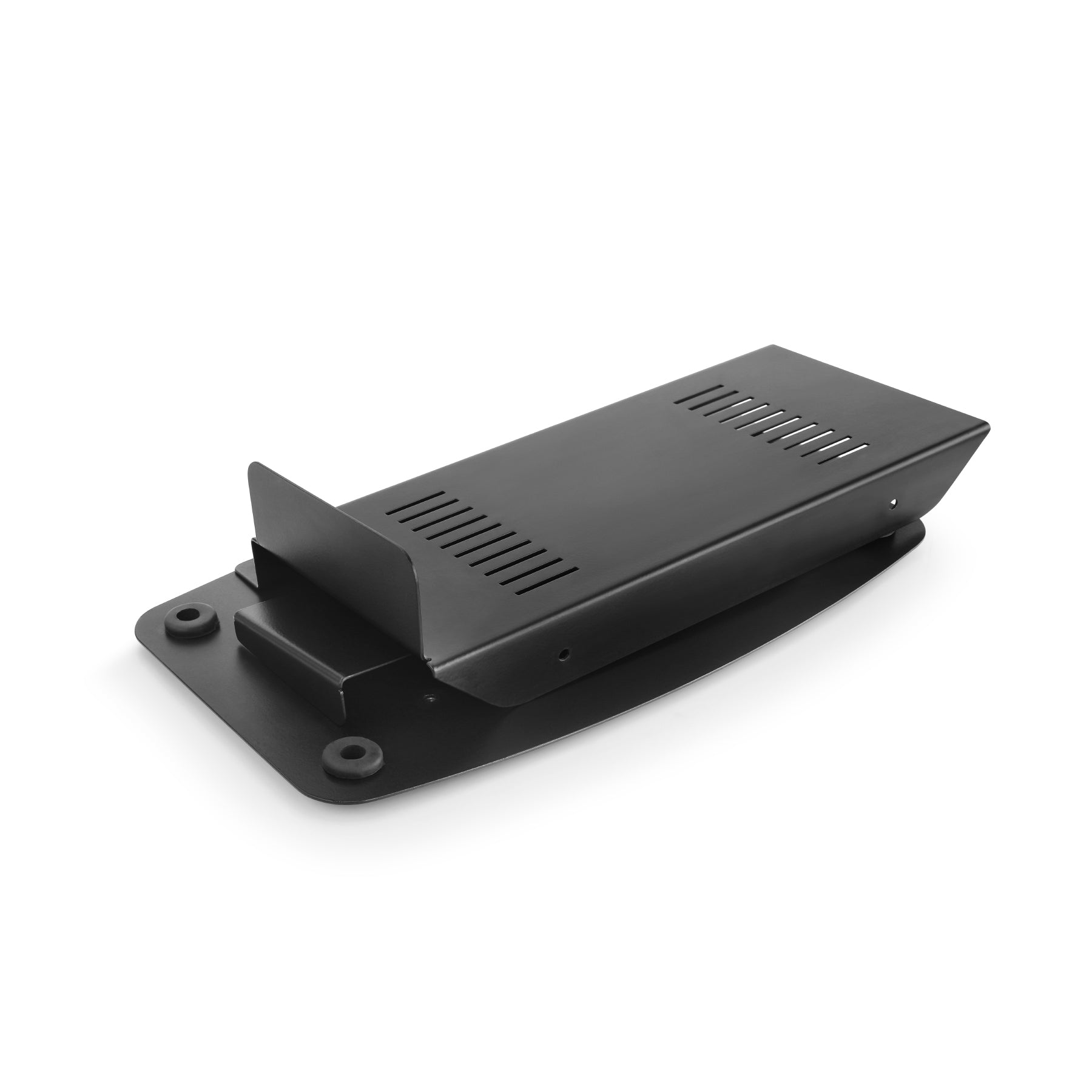 Labelji label applicator side view - compact black stainless steel design for small business labeling